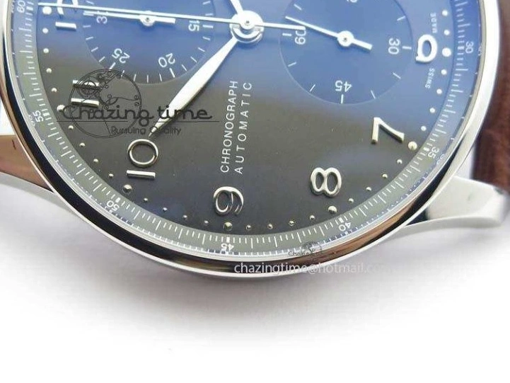 MIROTIME 0721 Supportive Portuguese Chrono IW371431 ZF 1:1 Best Edition Gray Dial On Brown Leather Strap A79350 (Slim Movement) 7261